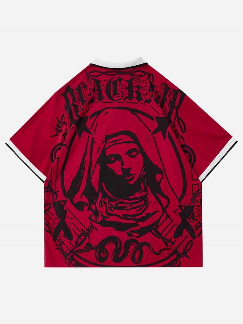 Rouge  T Shirts Aelfric Eden Gothic Portrait Polo Tee - QEW-4663052